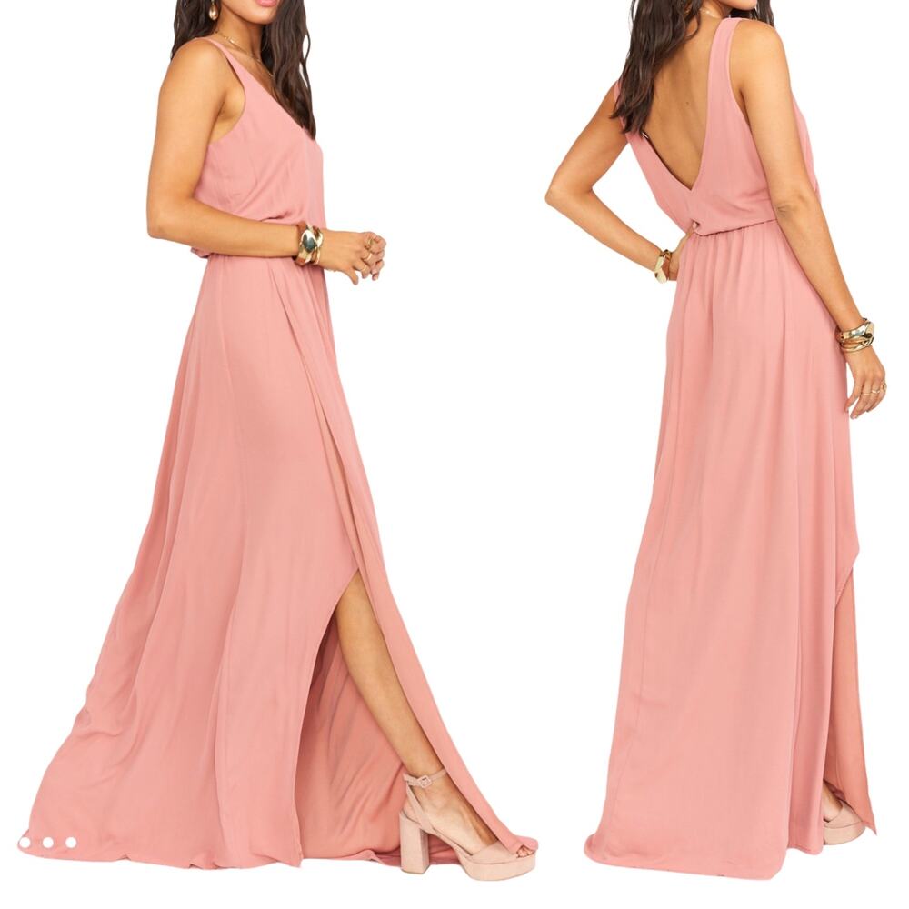 Show Me Your MuMu Kendall Maxi Dress Medium Rustic Mauve NWOT